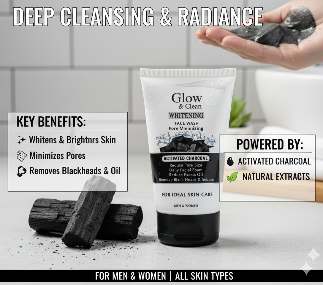 Glow & Clean Whitening Face Wash with Activated Charcoal