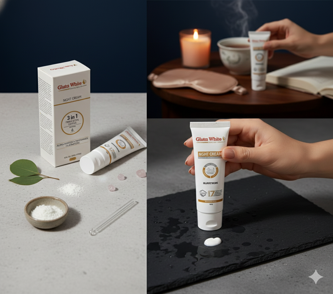 🌙 Gluta White 3-in-1 Night Cream: Wake Up to Brighter Skin