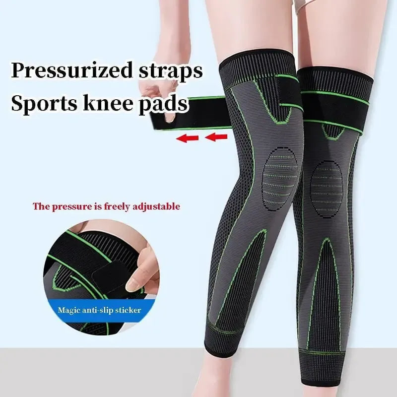 (Pack of 2) Compression Knee Support Sleeve with Adjustable Strap