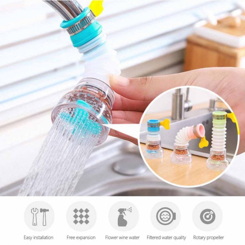 Fan Water Saving Tap, 360˚ Degree Rotatable Water Saving Tap, Durable Faucet Filter Nozzle, Tap Aerator Diffuse Faucet Nozzle Filter Adapter